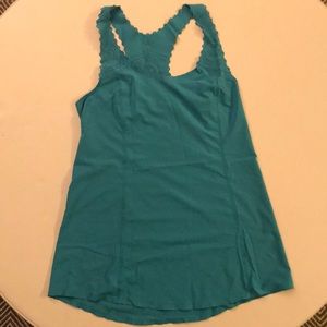 Turquoise lululemon running tank top